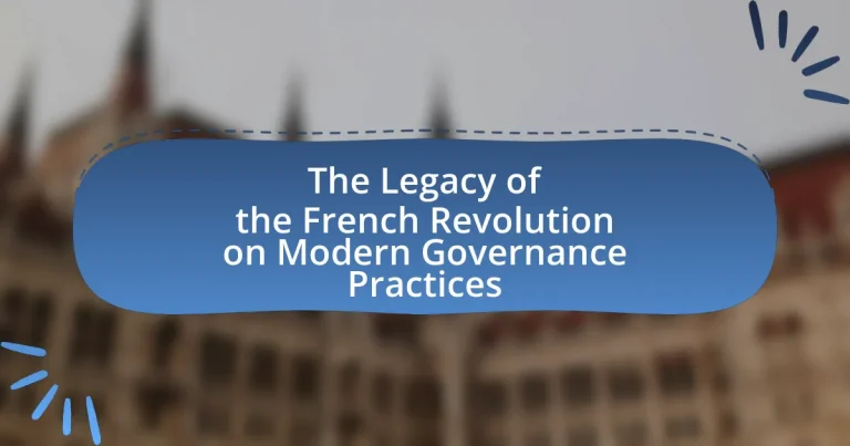 The Legacy of the French Revolution on Modern Governance Practices