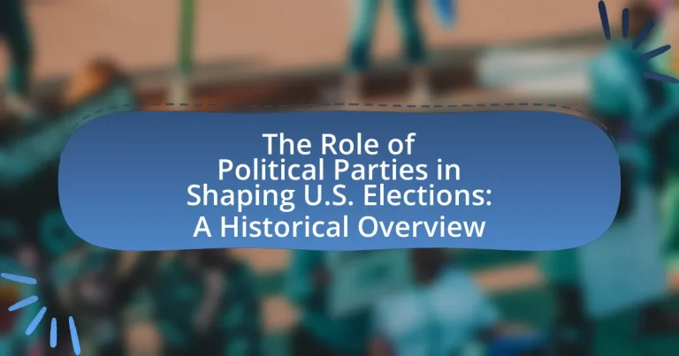 The Role of Political Parties in Shaping U.S. Elections: A Historical Overview
