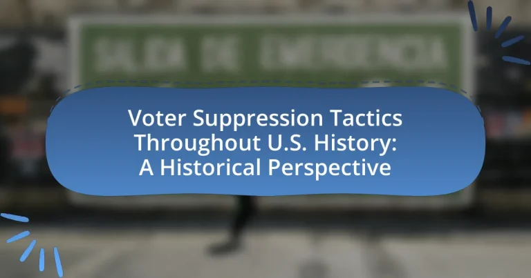 Voter Suppression Tactics Throughout U.S. History: A Historical Perspective