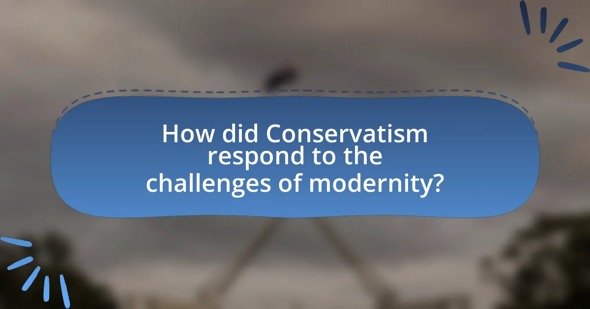 How did Conservatism respond to the challenges of modernity?