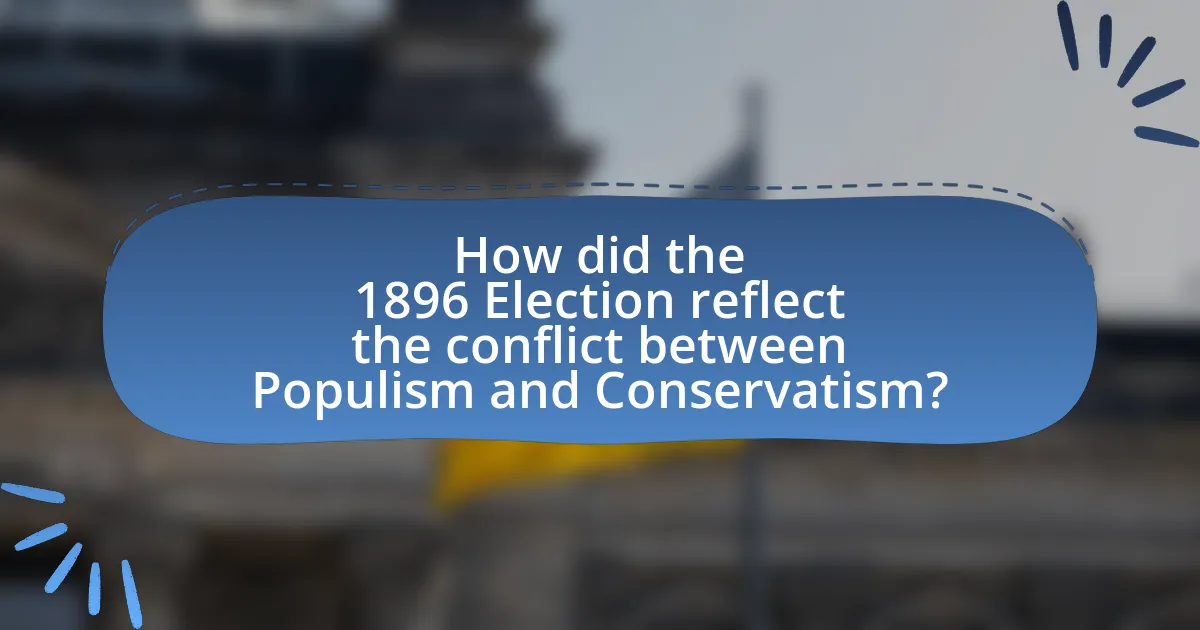 How did the 1896 Election reflect the conflict between Populism and Conservatism?