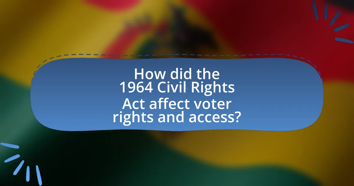 How did the 1964 Civil Rights Act affect voter rights and access?