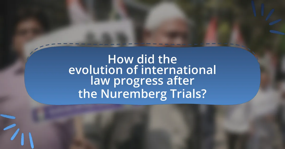 How did the evolution of international law progress after the Nuremberg Trials?
