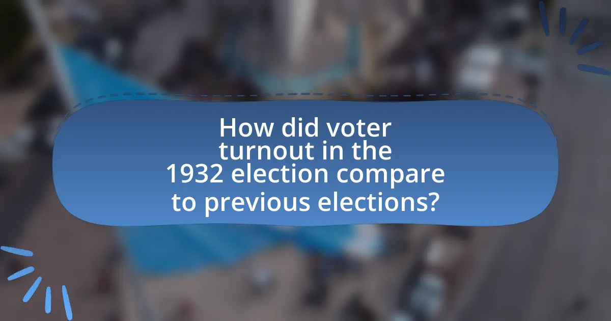 How did voter turnout in the 1932 election compare to previous elections?