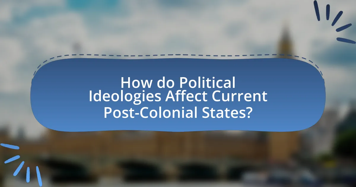How do Political Ideologies Affect Current Post-Colonial States?