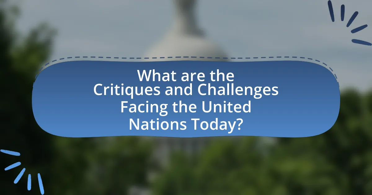 What are the Critiques and Challenges Facing the United Nations Today?