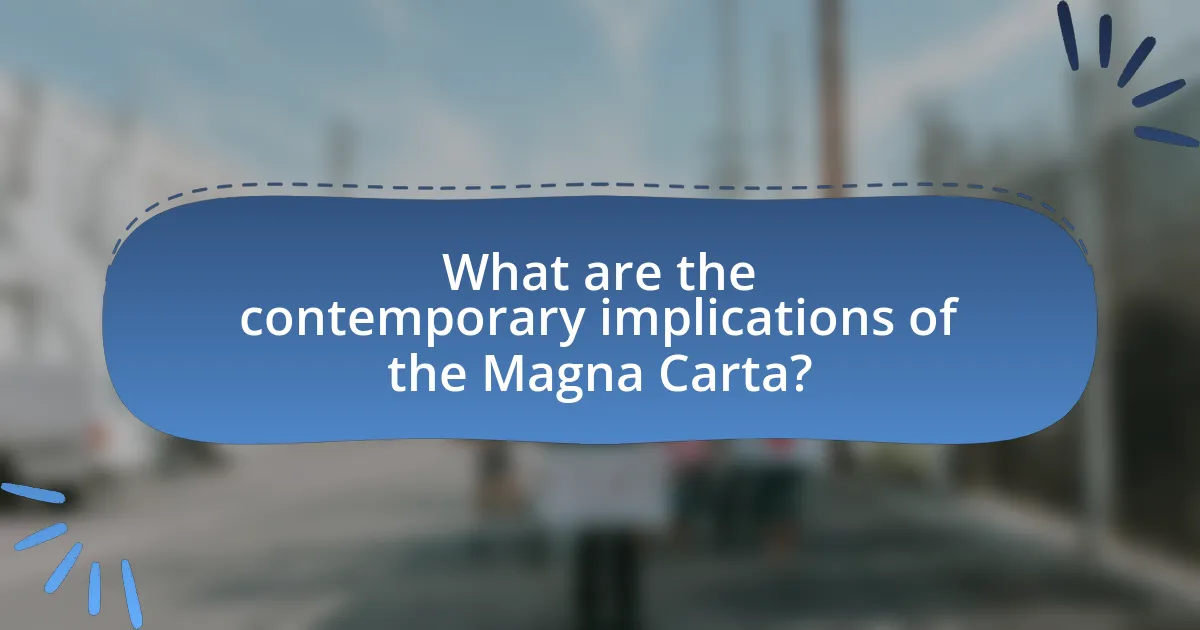 What are the contemporary implications of the Magna Carta?
