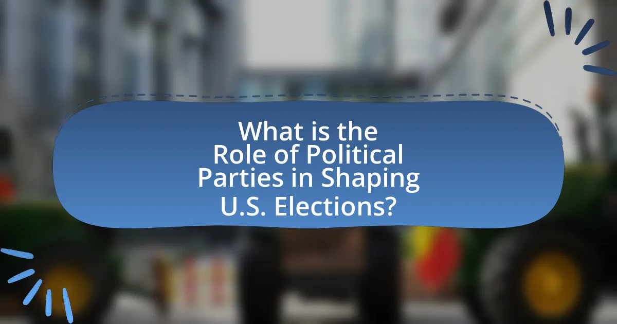 What is the Role of Political Parties in Shaping U.S. Elections?
