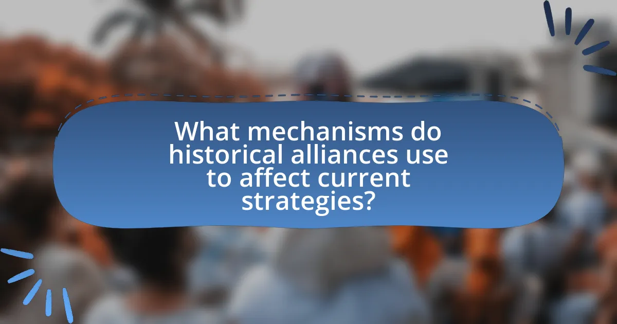 What mechanisms do historical alliances use to affect current strategies?