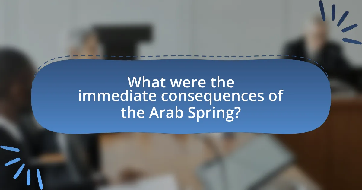 What were the immediate consequences of the Arab Spring?